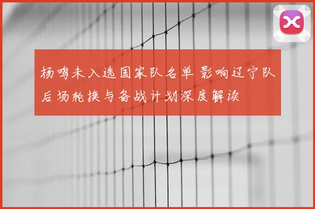 杨鸣未入选国家队名单 影响辽宁队后场轮换与备战计划深度解读